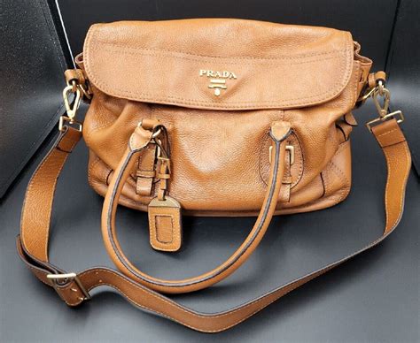 prada bauletto bag br3107 rame|Authentic PRADA BAULETTO Vitello Daino Camel Rame .